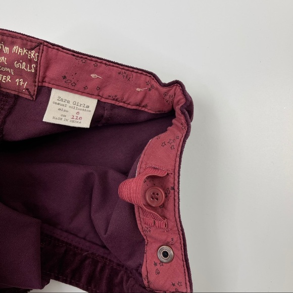 🐯2/$15🐯 ZARA Girls Zip Skirt in Burgundy Velvet - Picture 7 of 11